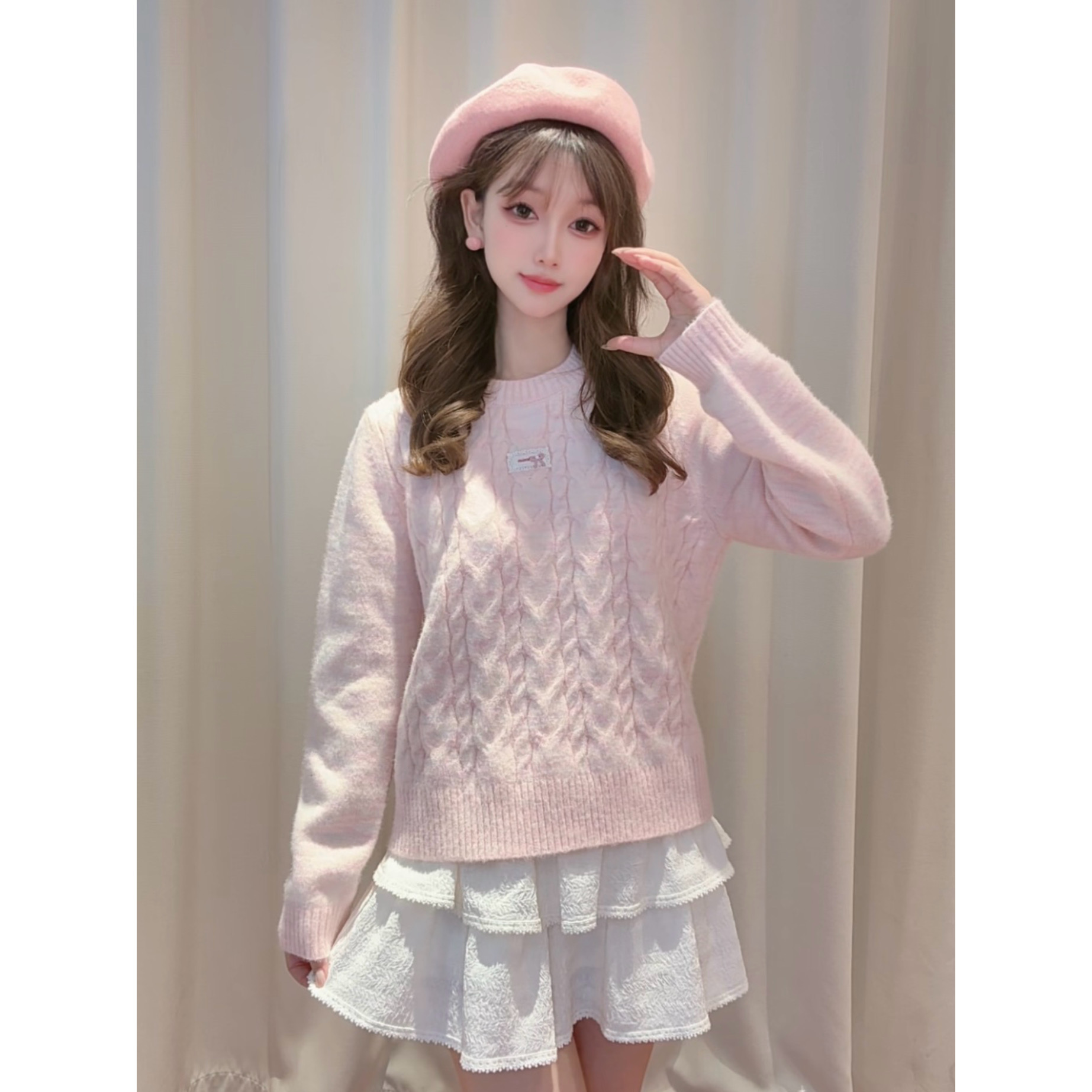 IEF/爱依服2025新款秋季甜美女孩子气基础款减龄时尚毛织上衣