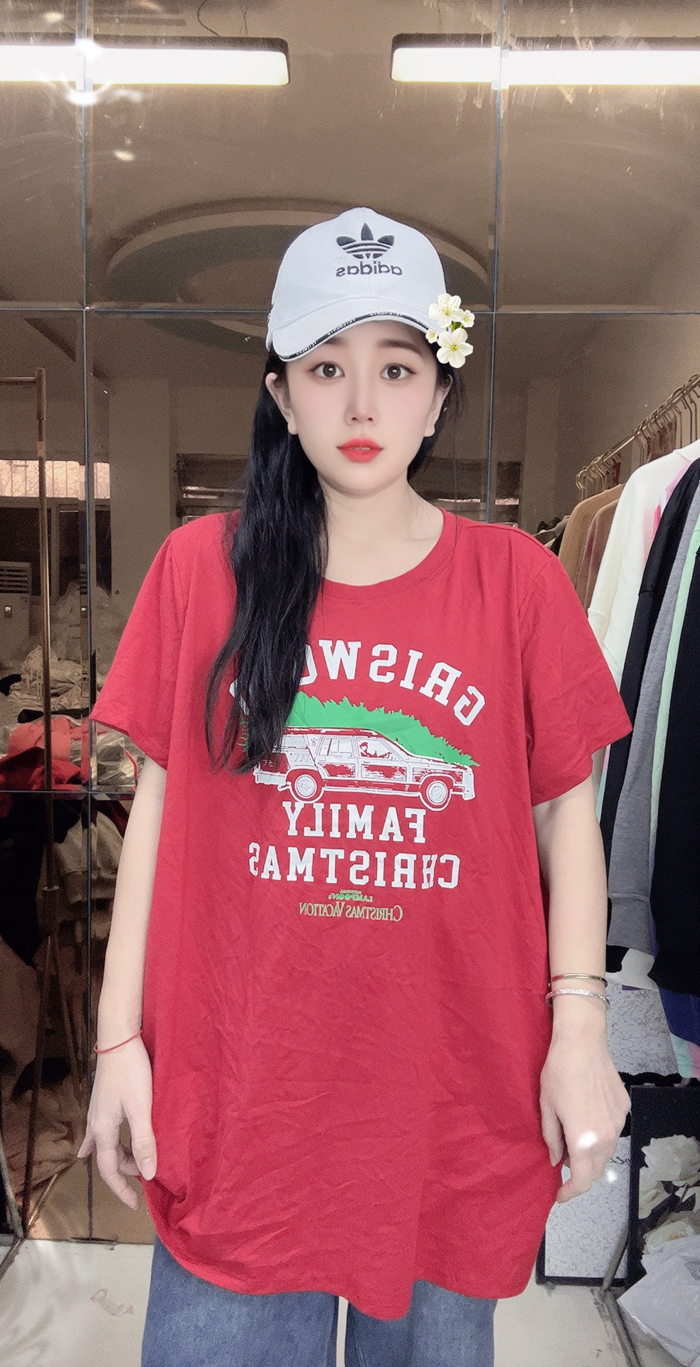 外贸纯棉大码红色小汽车T恤