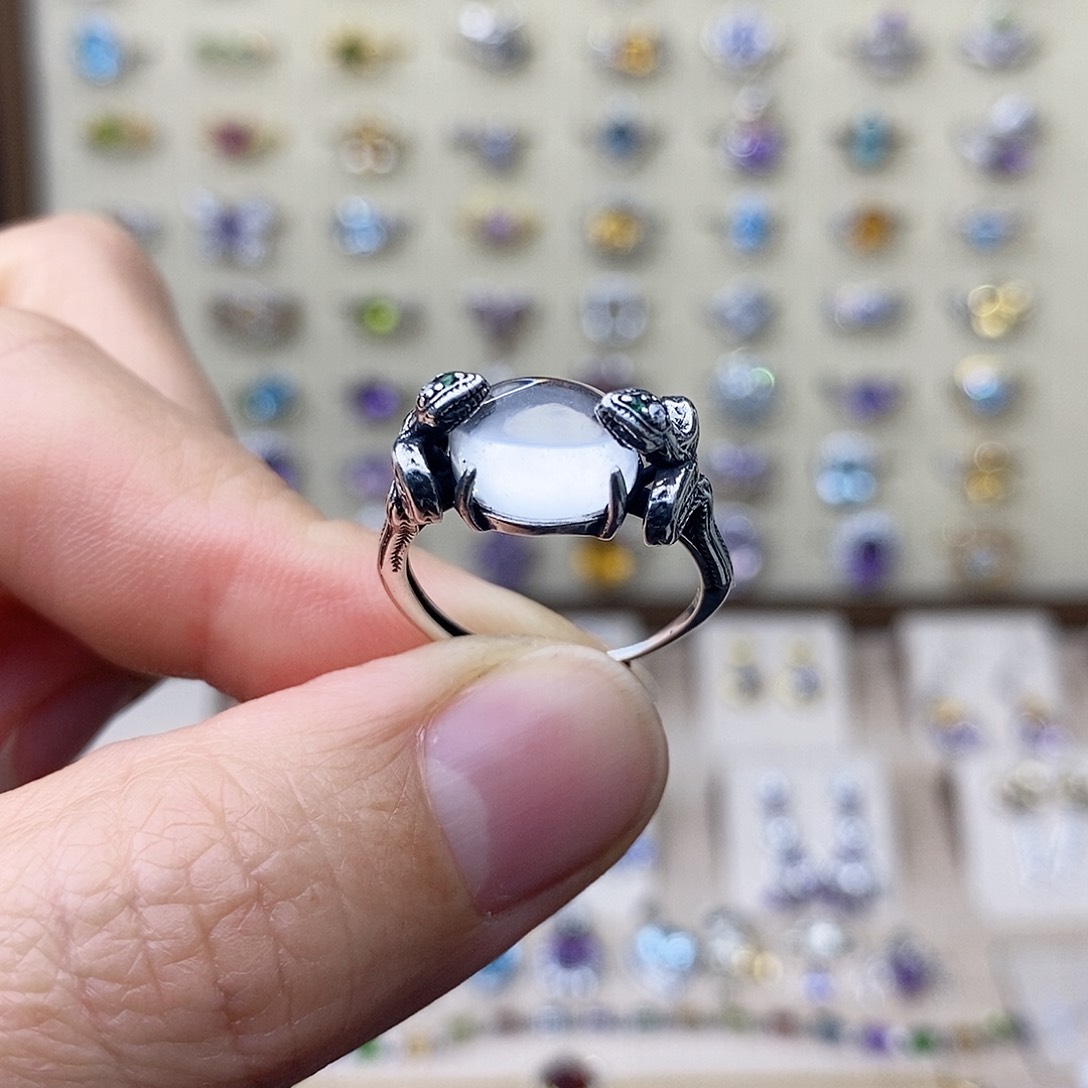 水晶戒指银S925镶嵌需要证书备注