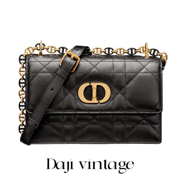 95新 DIOR/迪奥 大吉中古3/dior迪奥黑金mini caro单肩包
