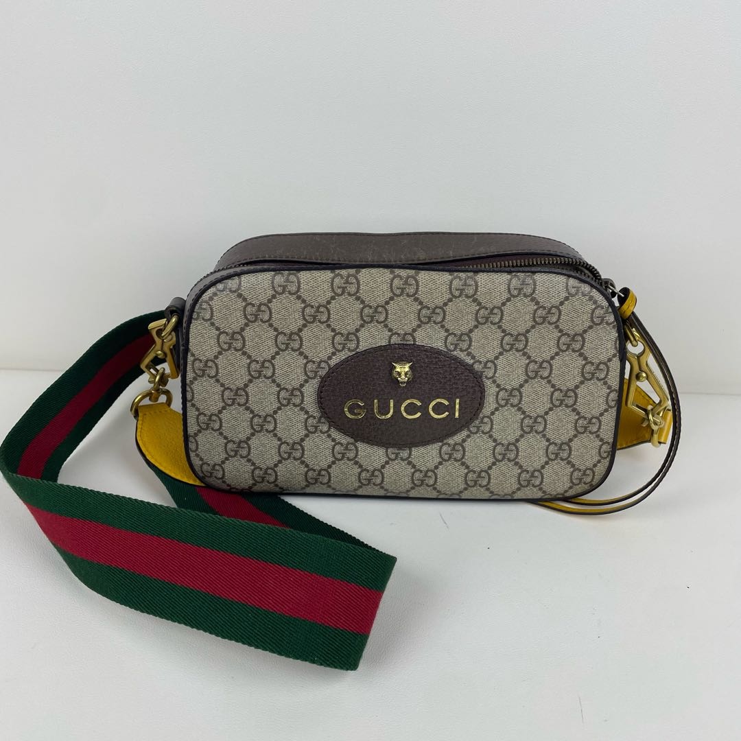 95新 GUCCI/古驰 古驰虎头相机包黑标031单肩包 92401