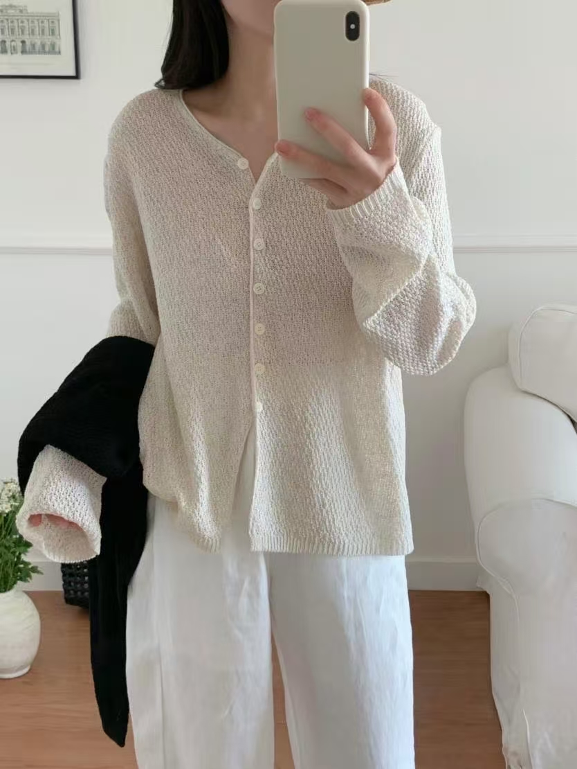 轻奢高端莱赛尔天丝亚麻开衫外套