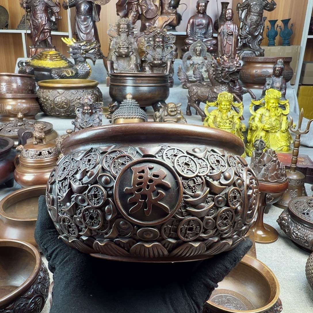 铜香炉铜摆件铜工艺品风水摆件