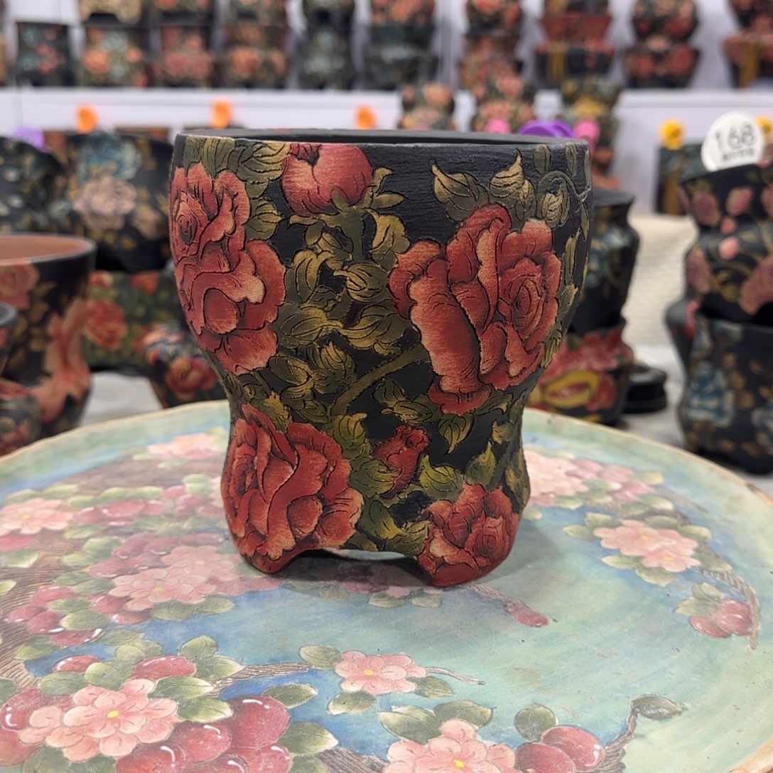 花盆紫砂瑕疵精品多肉手绘花盆