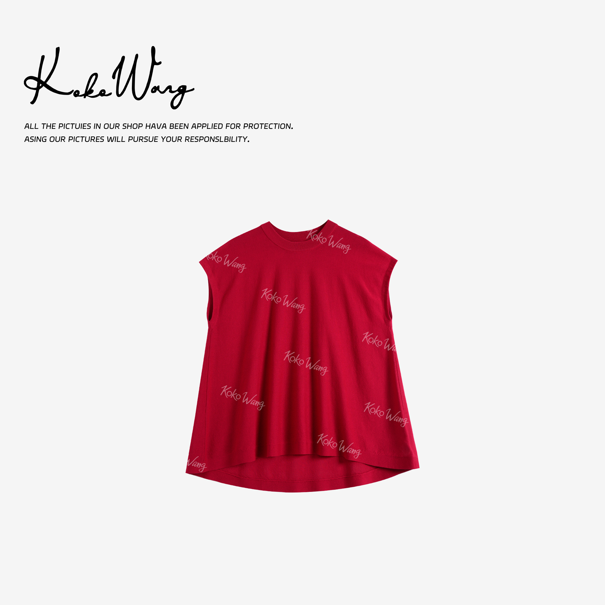 KOKO WANG超细16针250克亚麻混纺显瘦百搭针织上衣534225E20T44