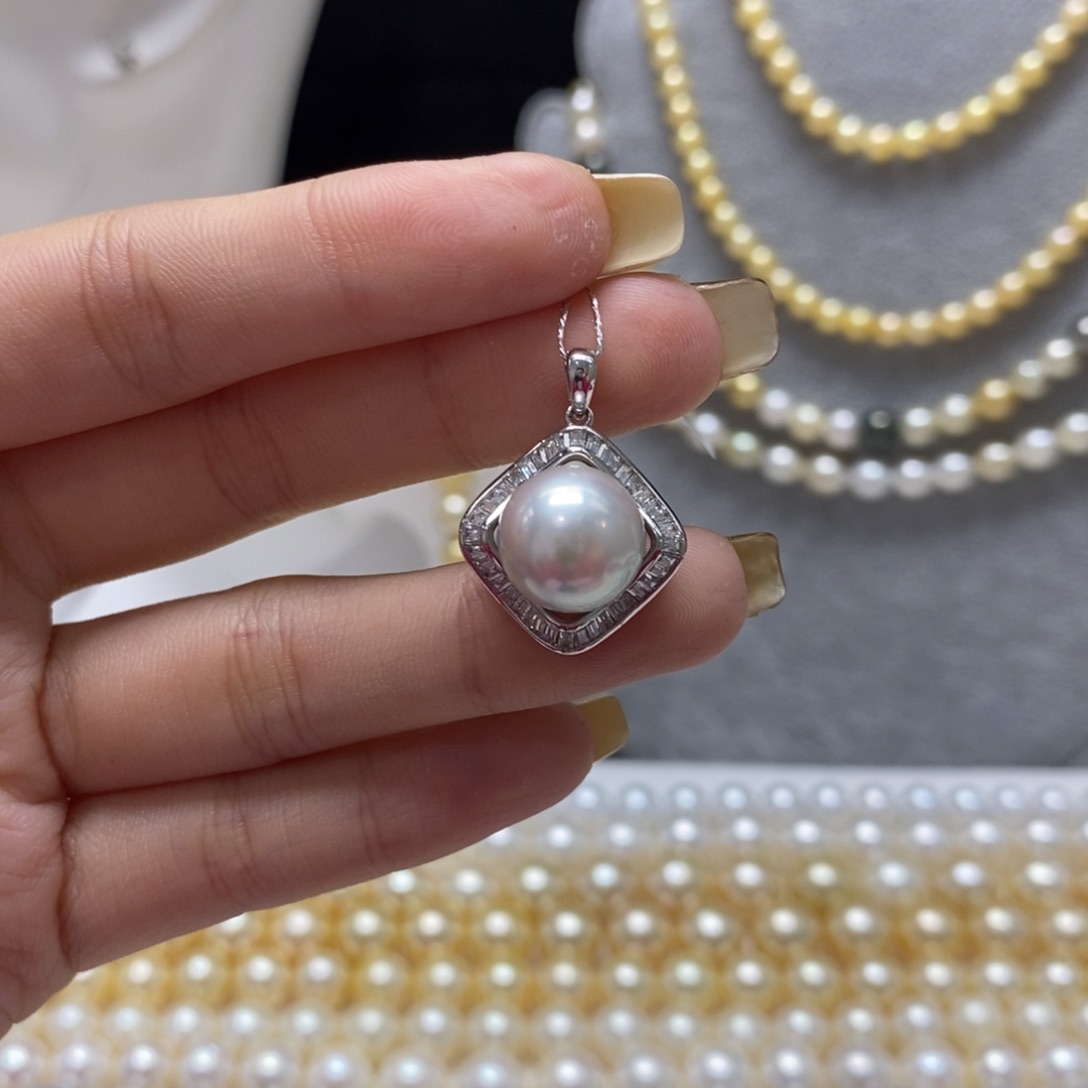 海水珍珠颈饰银S925镶嵌