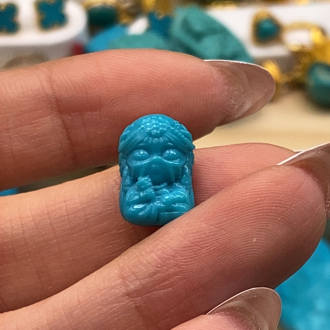 未镶嵌绿松石挂件风**曲