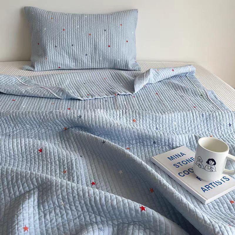 【木白】儿童床盖两件套双面棉绗缝榻榻米垫子学生床单