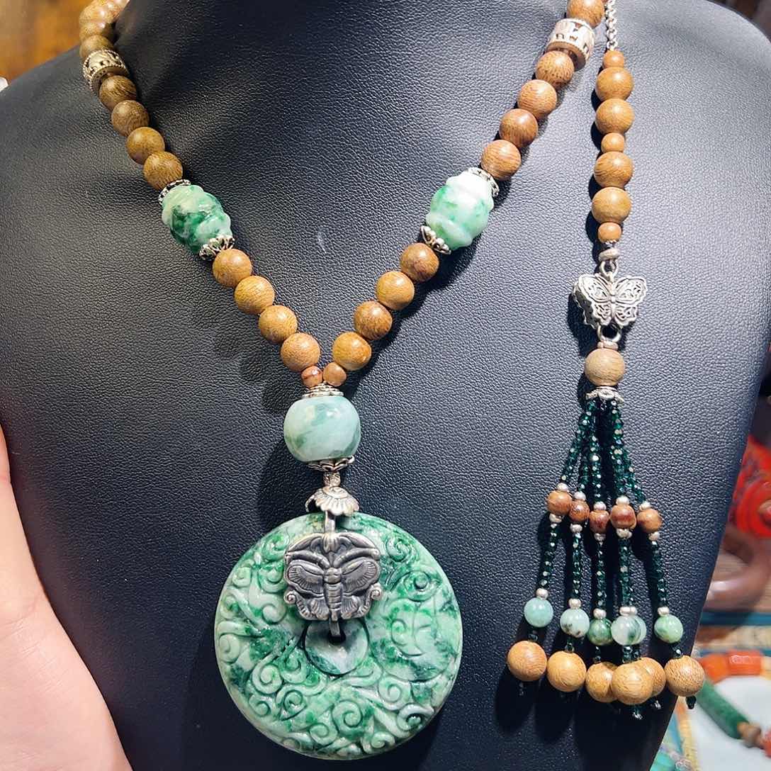 翡翠未镶嵌项链项链