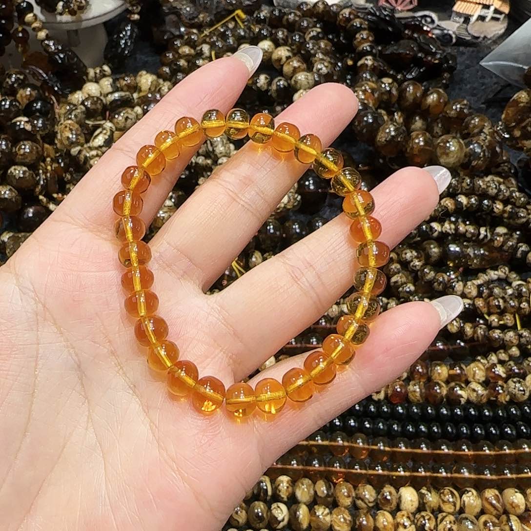 琥珀耳饰未镶嵌抚顺琥珀