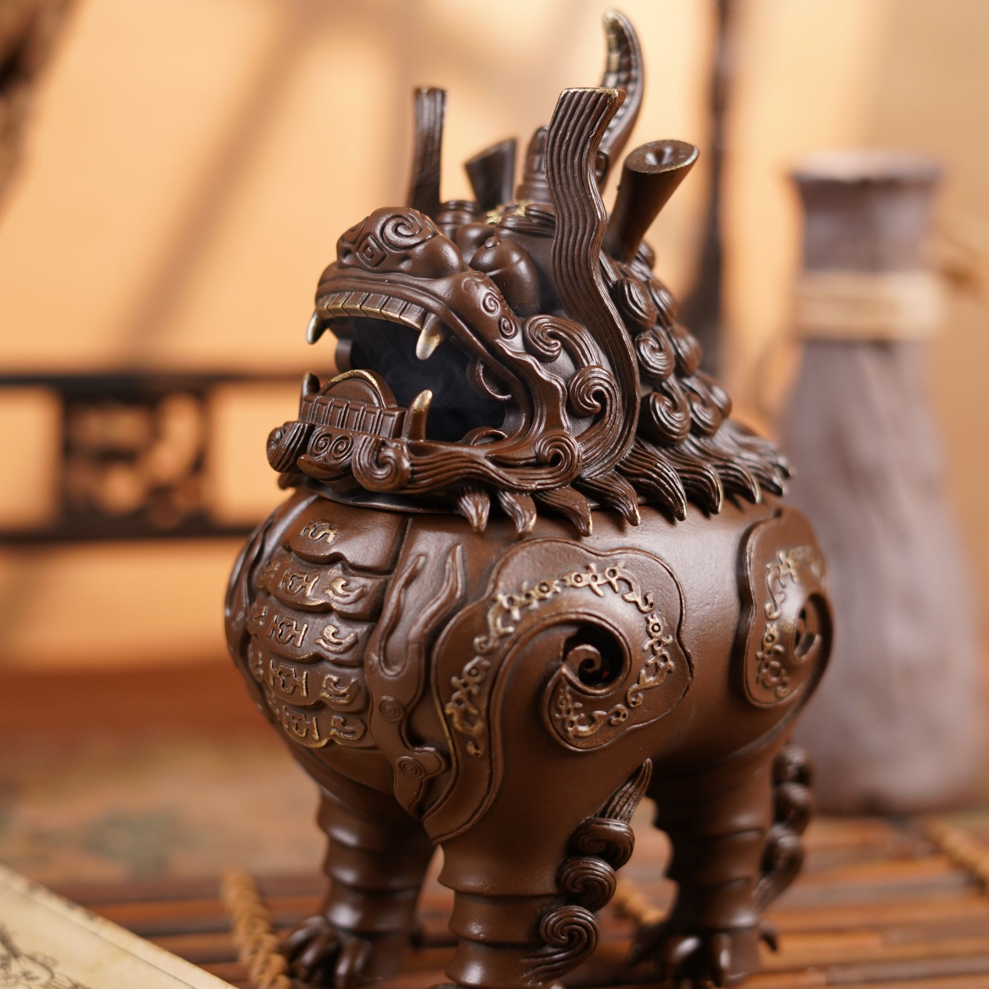 吾佳 甪端香炉 瑞兽 铜香炉