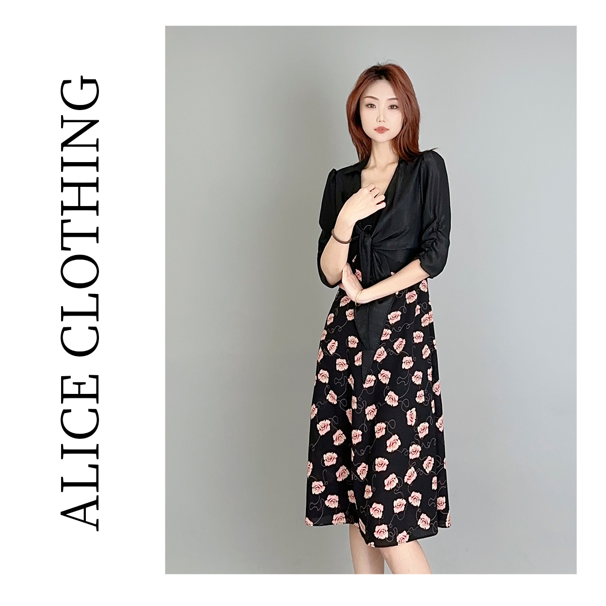 6alicelulu“玫瑰香气”时尚套装】轻盈遮阳浪漫风情H1032968L