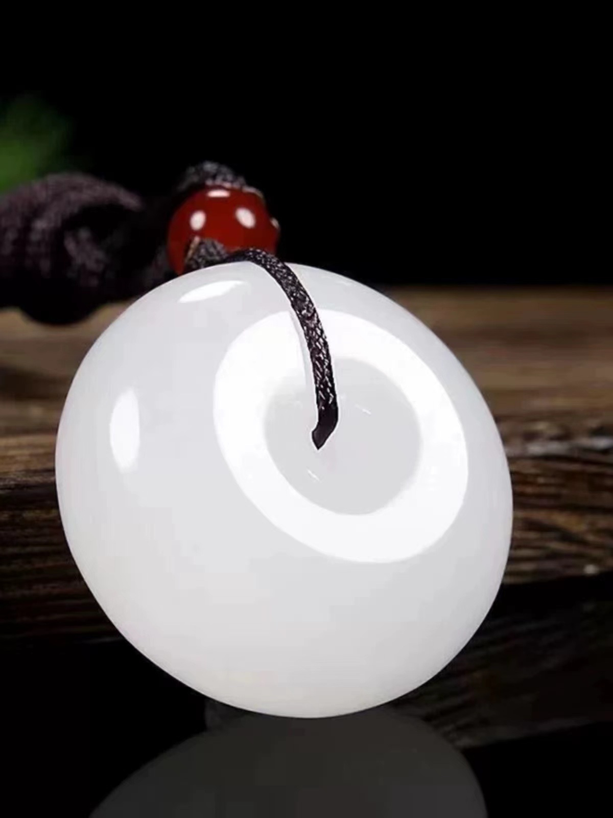 【朋瑾珠宝】新疆5A一级白金丝  玉平安扣（新粉福利）9.16 01