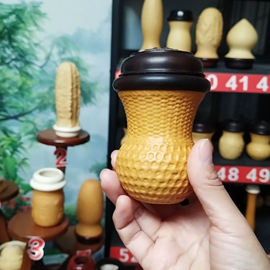 极***星范制老葫芦墩已砸底黑檀木口盖椰壳蒙心送簧