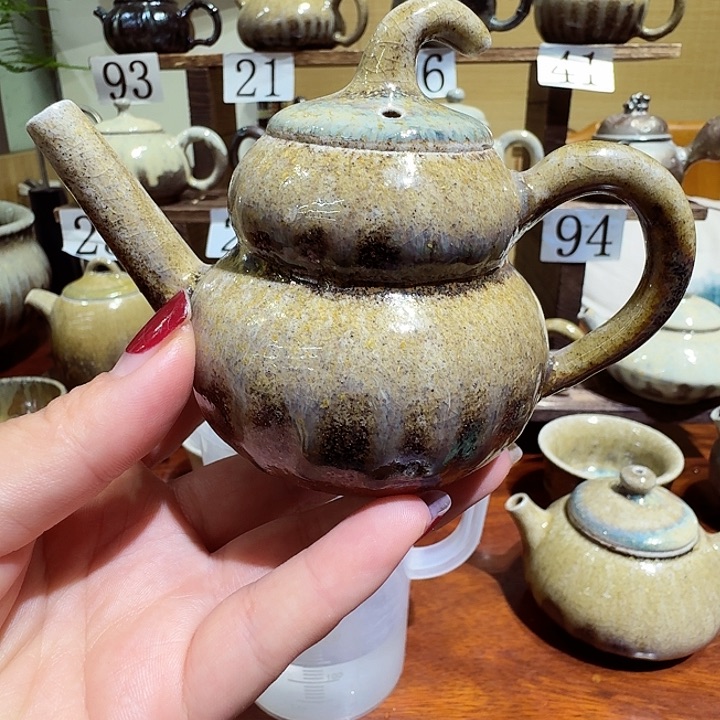 建水紫陶白泥柴烧壶菁*