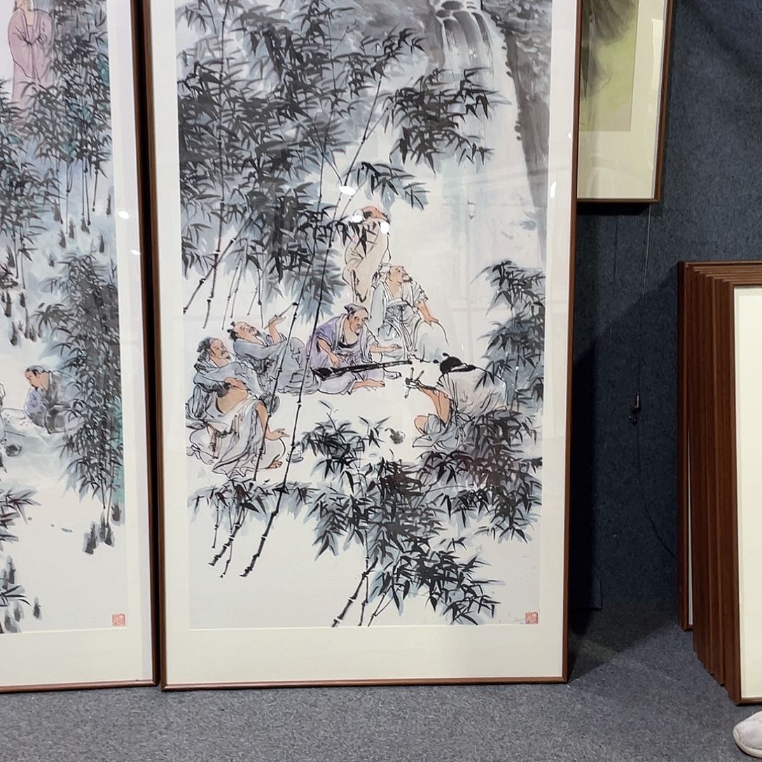 国画手绘画作品带框80/160