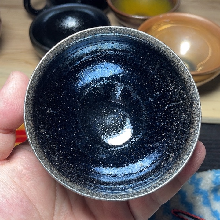 茶盏建窑建盏隐蓝毫