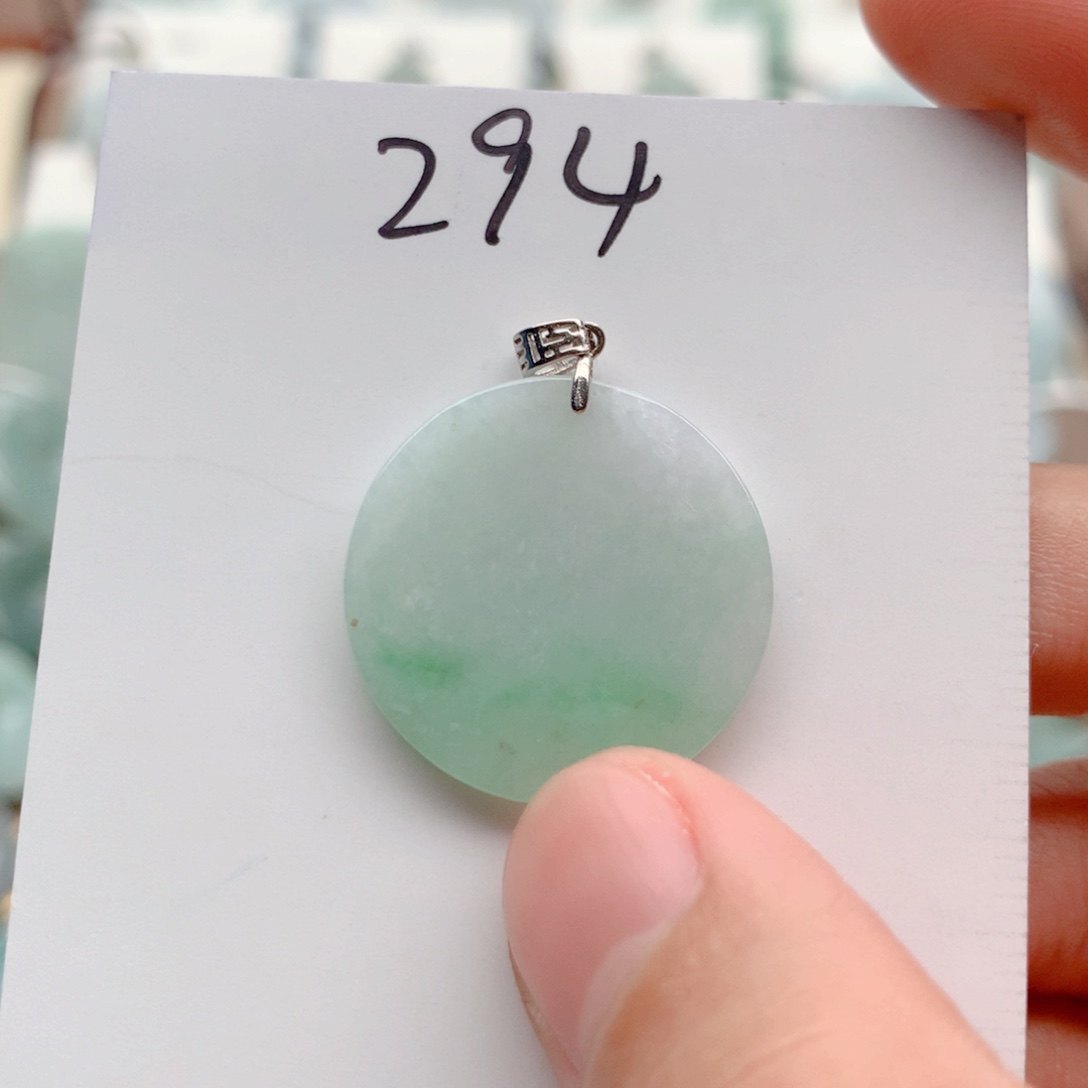 翡翠银S925镶嵌颈饰吊坠