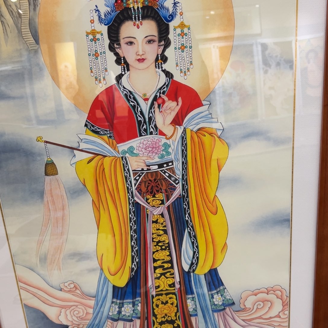 国画李老师碧霞元君作品