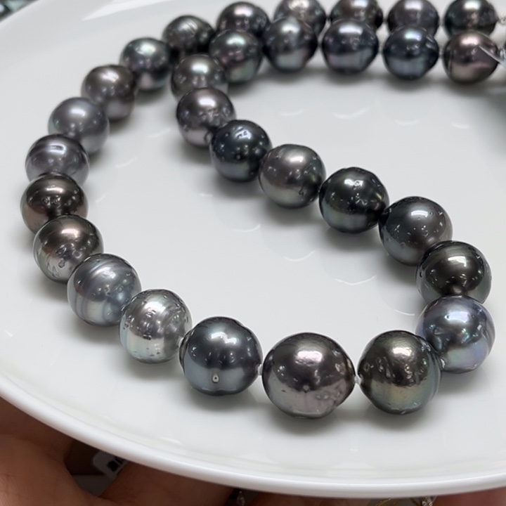 银S925镶嵌项链海水珍珠12-14mm72号