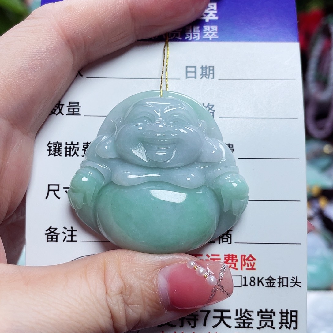翡翠未镶嵌颈饰佛公18