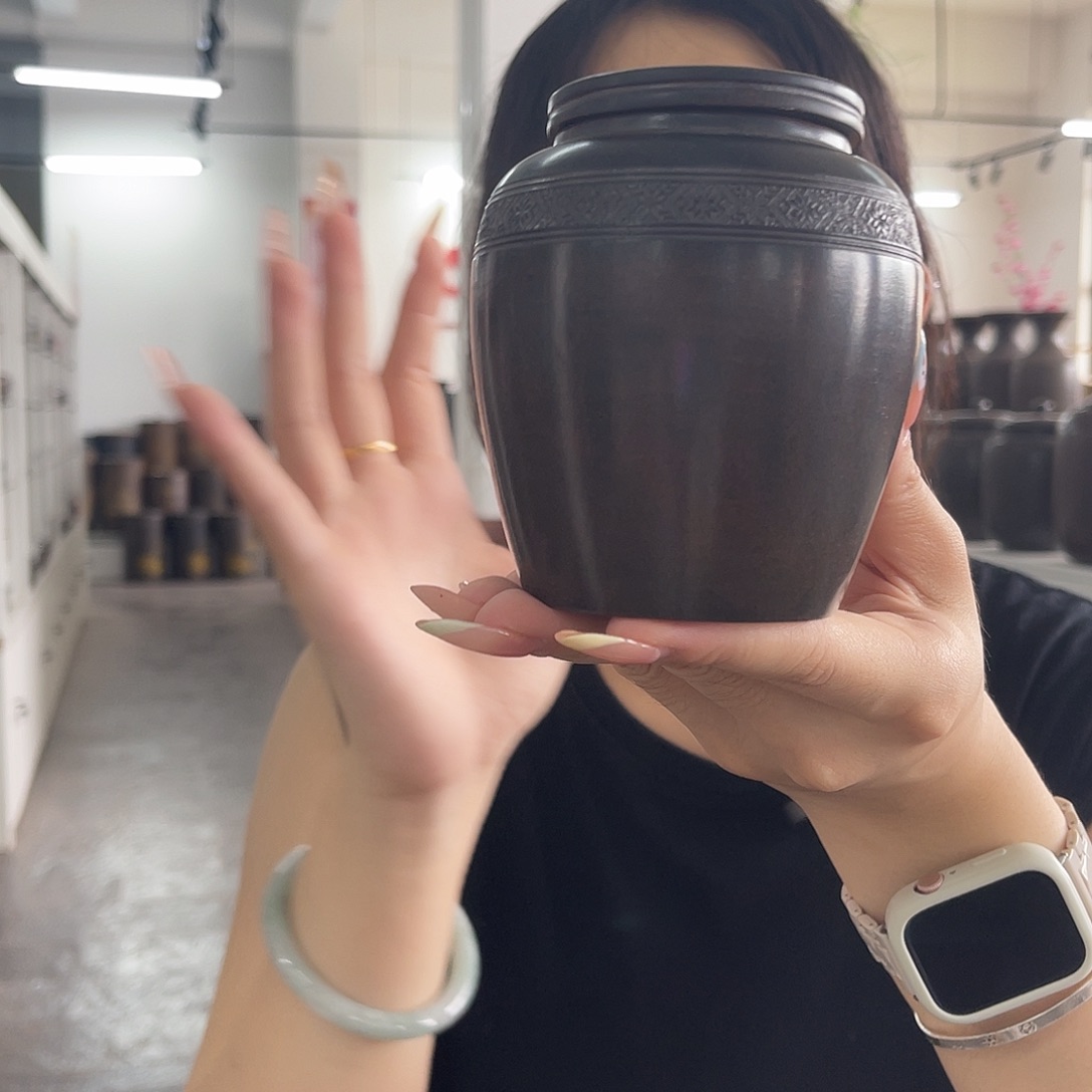 钦州坭兴陶原矿原泥 茶叶罐二两装