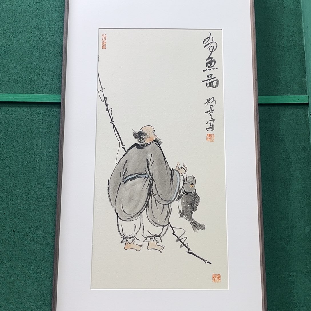 国画董亮带框精装裱50×100