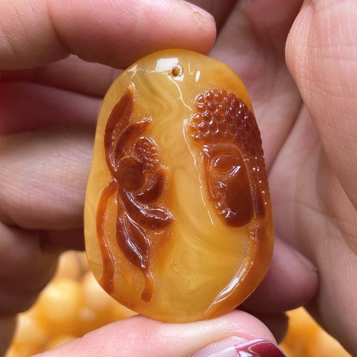 蜜蜡裸石未镶嵌蜜蜡吊坠