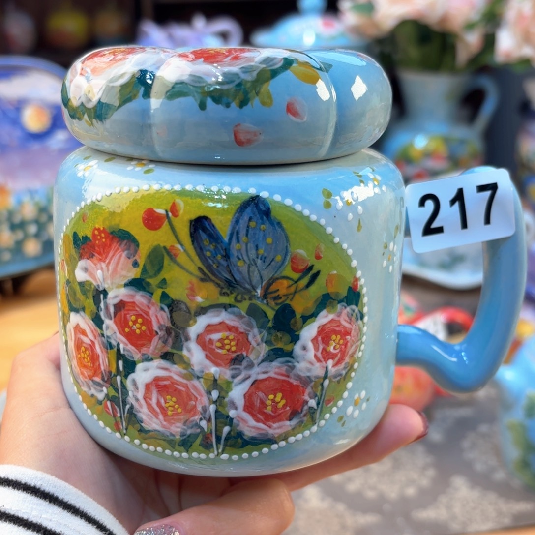 景德镇手绘高温釉下彩陶瓷茶具