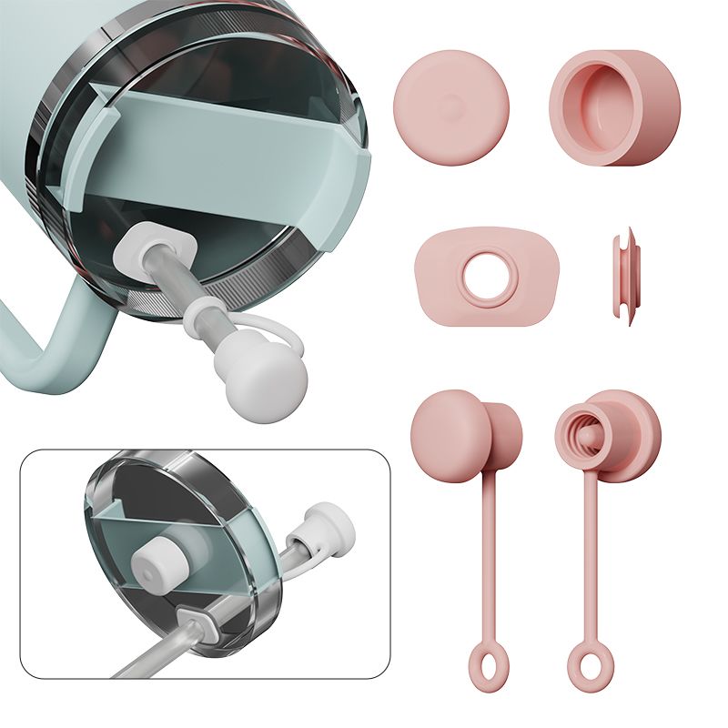 Stanley防漏塞3件套史丹利杯盖防漏水配件吸管套防尘塞硅胶吸管帽