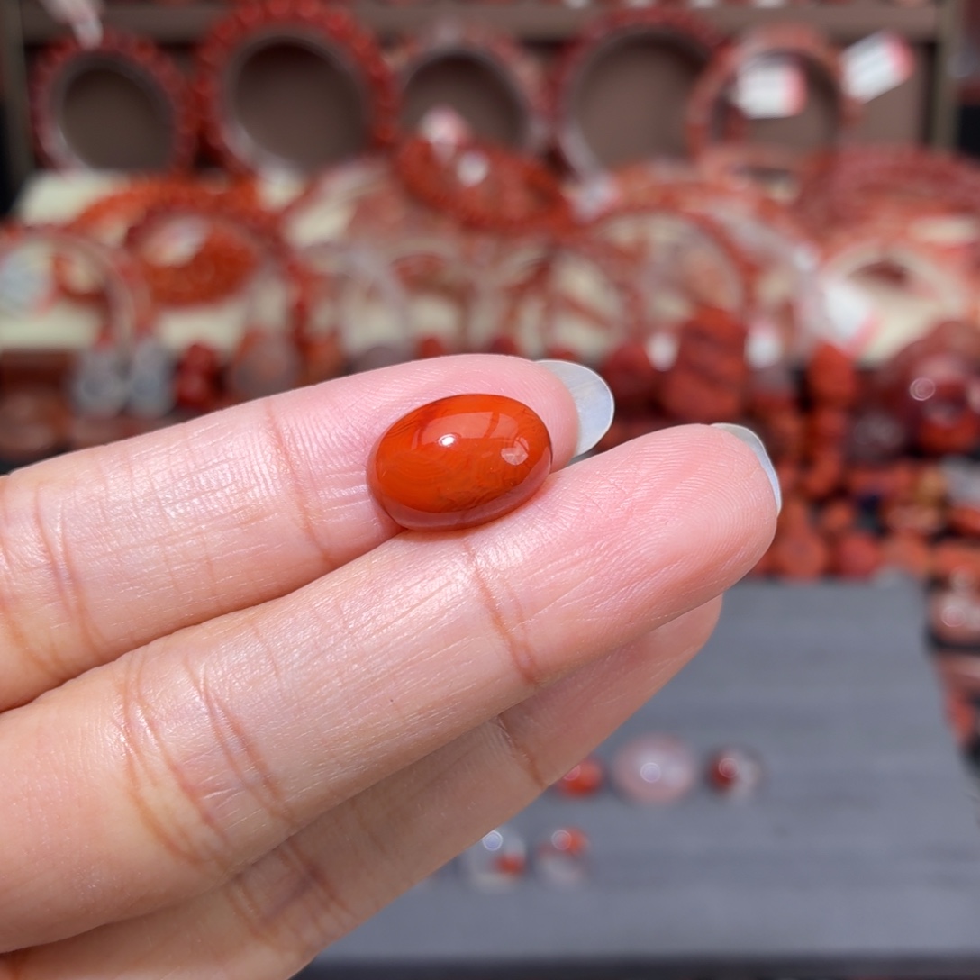 执***拙南红玛瑙未镶嵌颈饰戒面