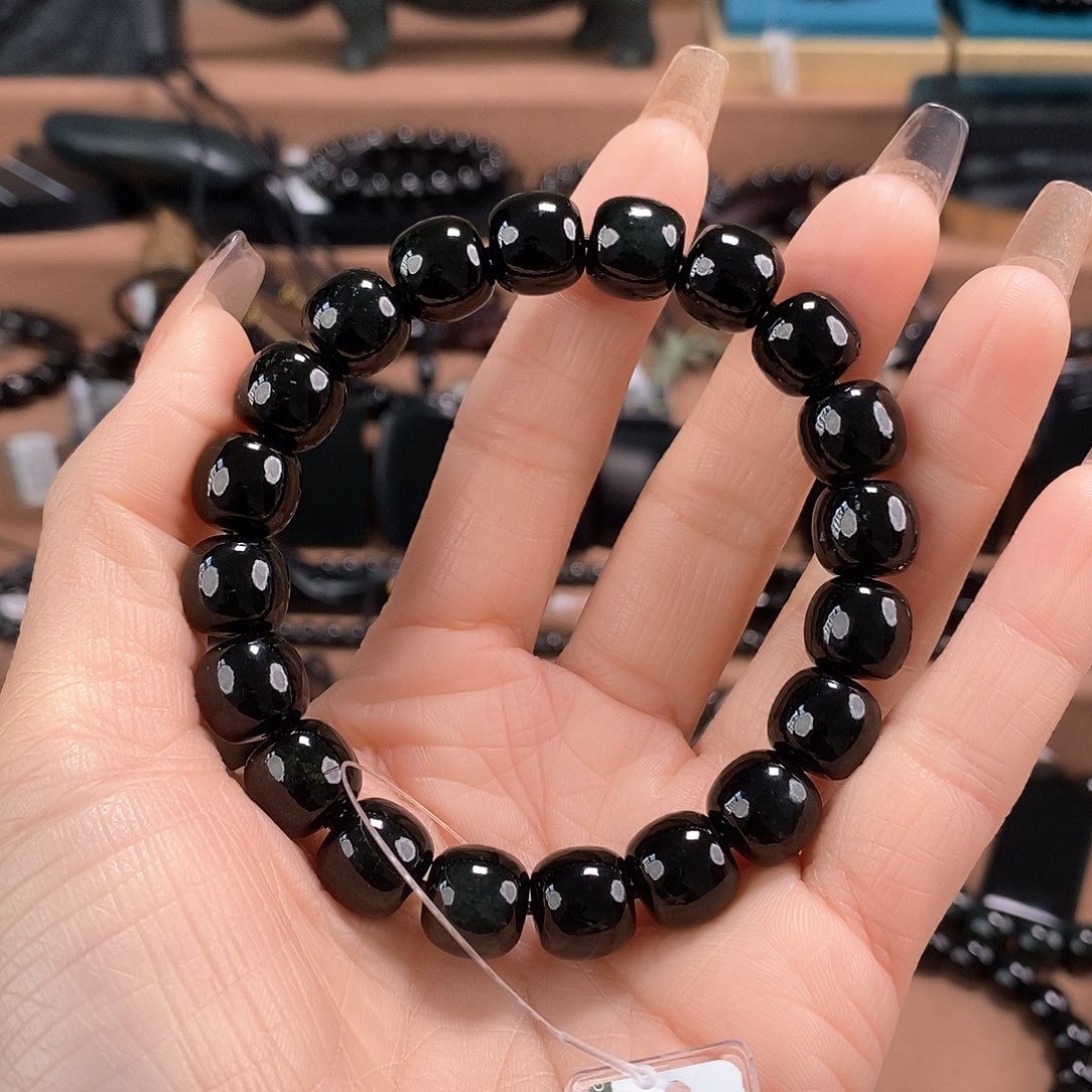 和田玉未镶嵌手链11特黑