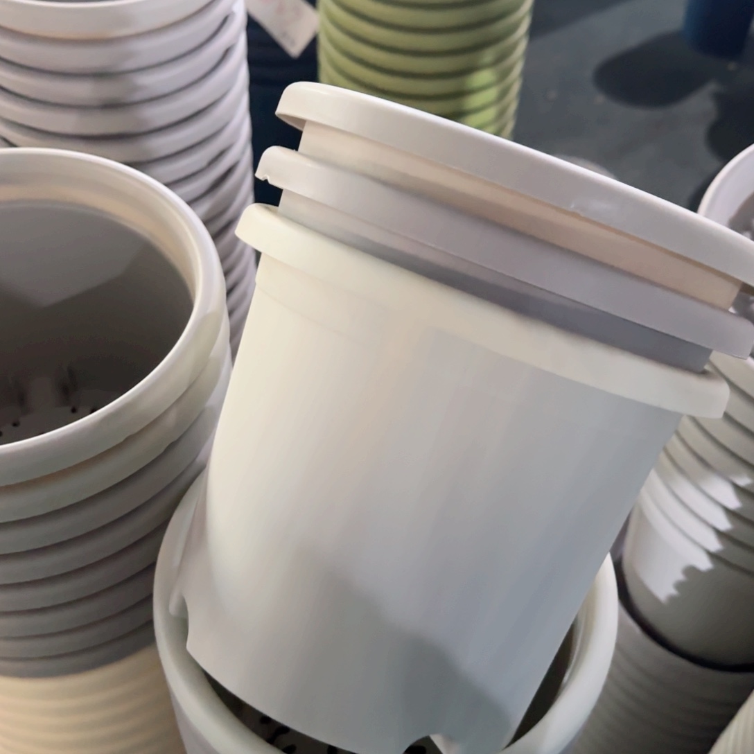 树脂四季盆3#无拖灰白瑕疵10