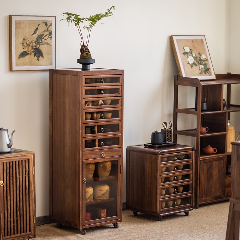 【源木林】乌金木牙科柜家用木质大容量文玩柜简约首饰柜收纳储物柜