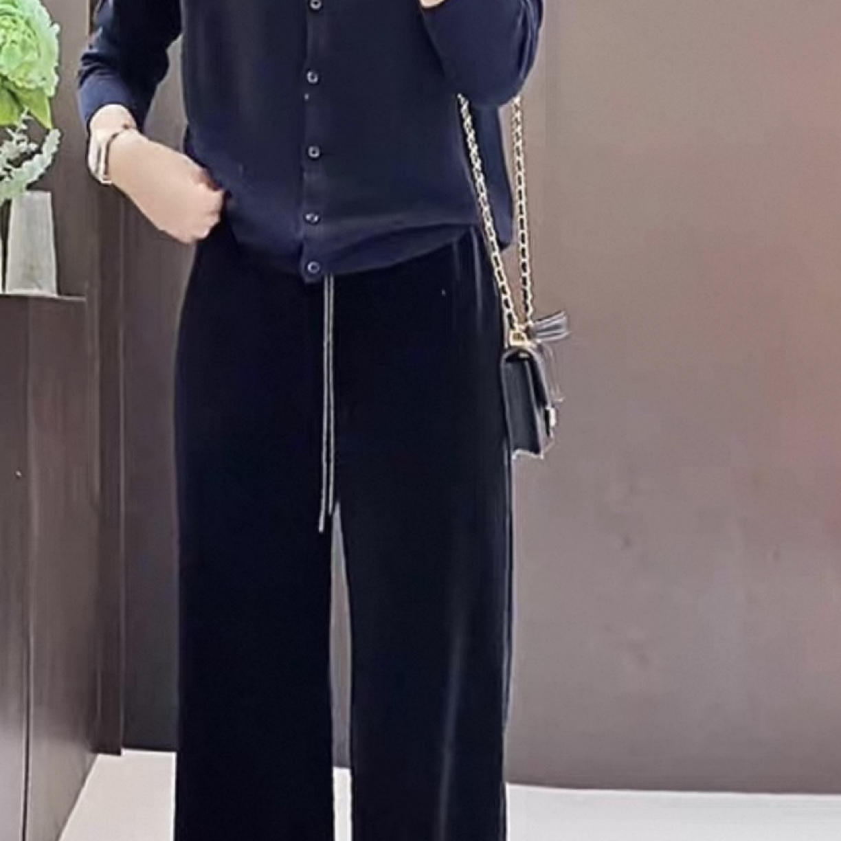 女士洋气时尚高腰垂感阔腿直筒休闲裤春秋冬款