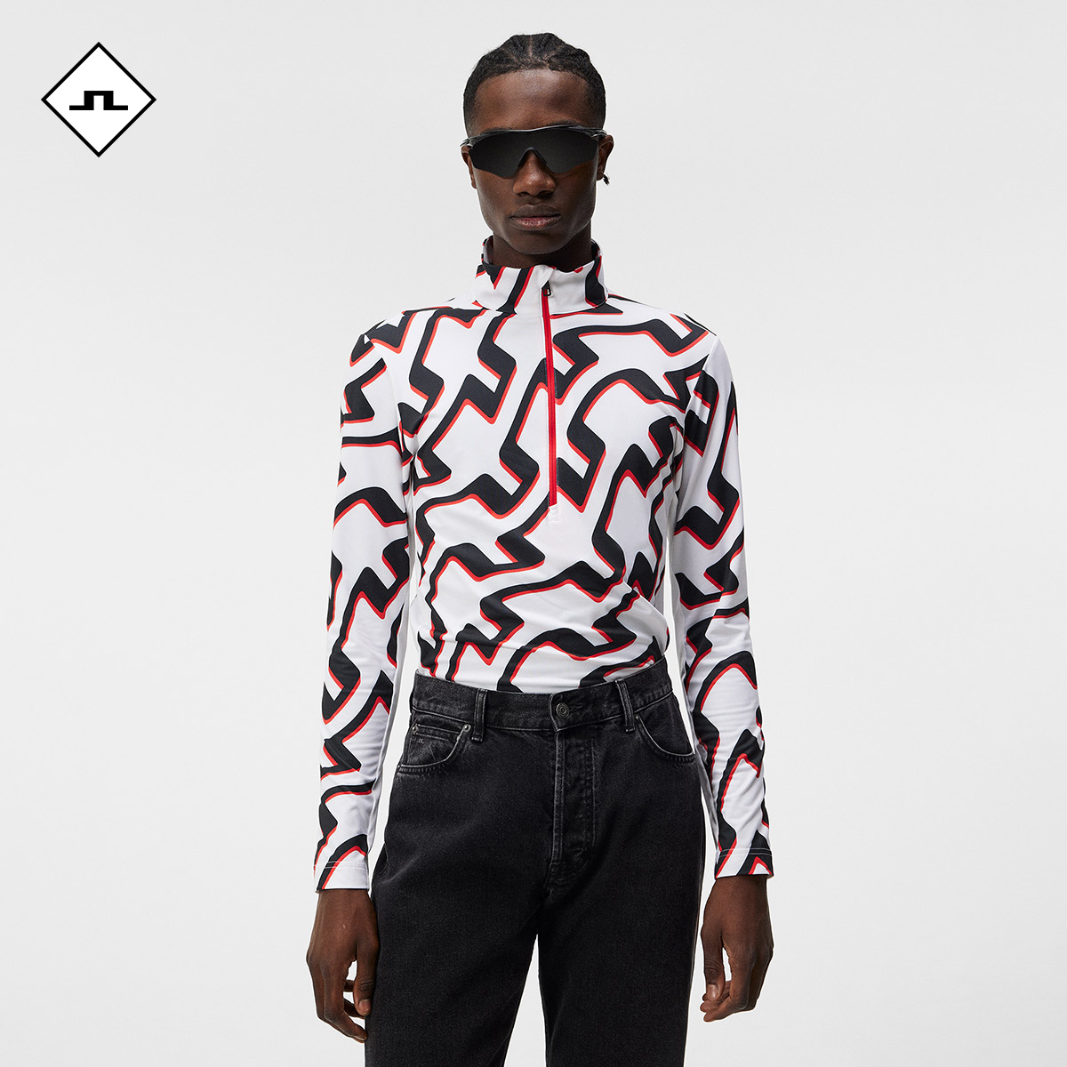 JLINDEBERG金林德伯格进口高尔夫舒适快干中层外套男白色保暖半拉