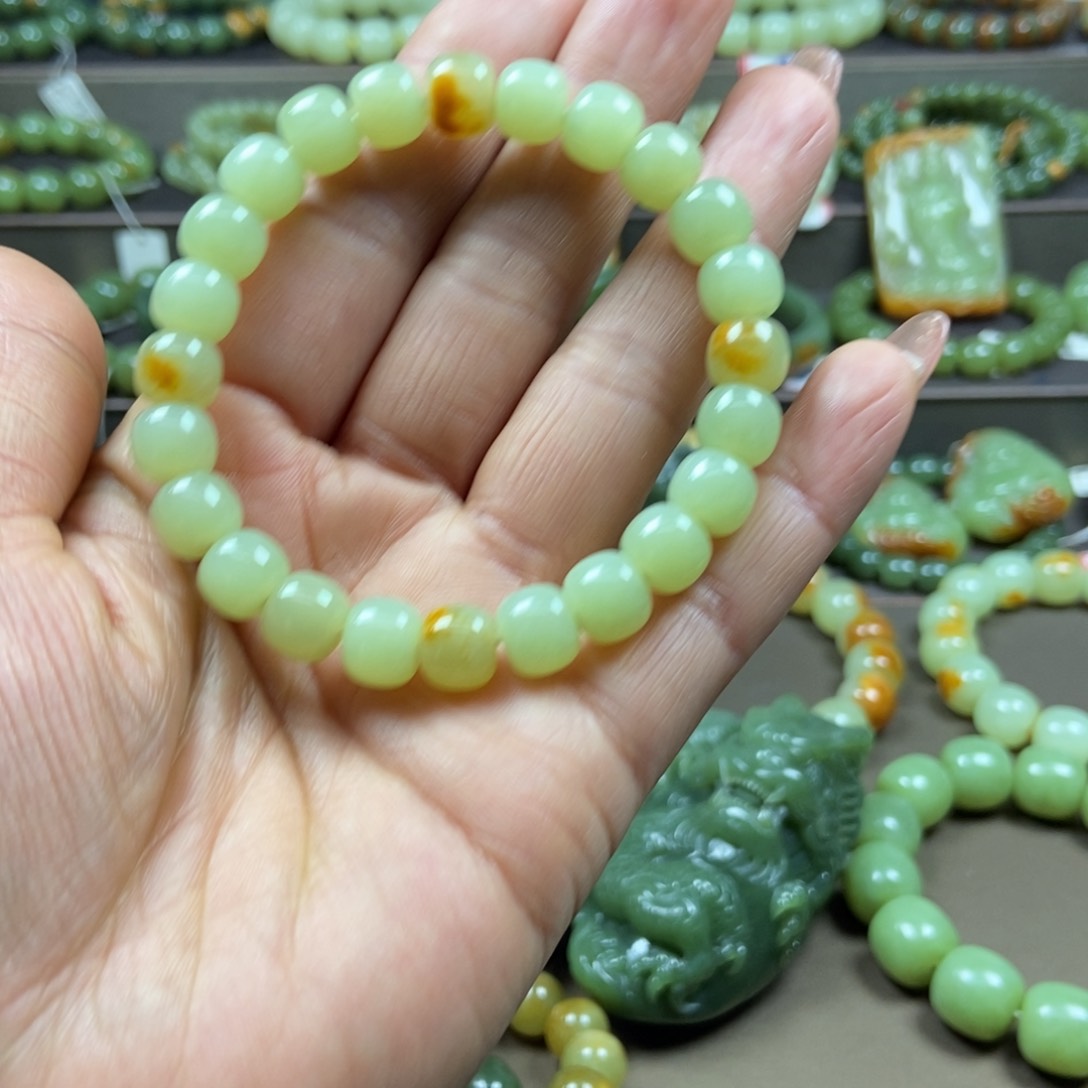 透闪石质玉手链未镶嵌用****6