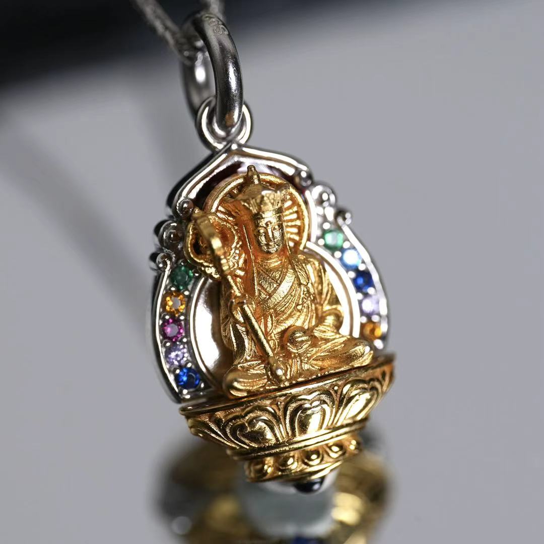 坠链均925银 【mini地藏如愿牌】手工精雕男女同款地藏项链ds