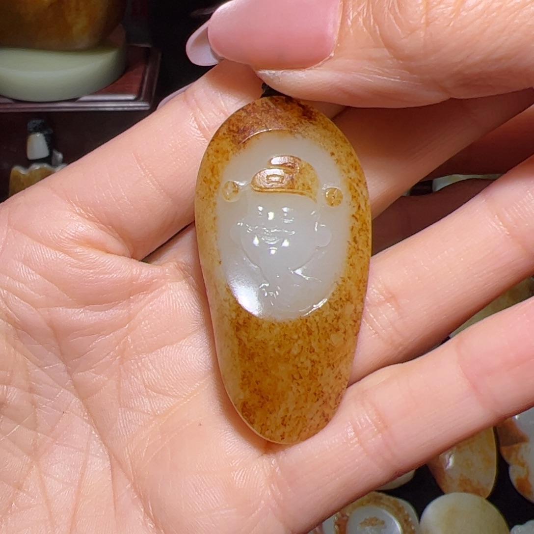 大***简和田玉未镶嵌挂件