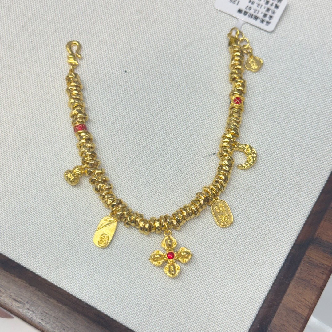 阿敏专属-Z【红十字杵盘缠手绳】足金999首饰5D盘缠手绳（附加98）