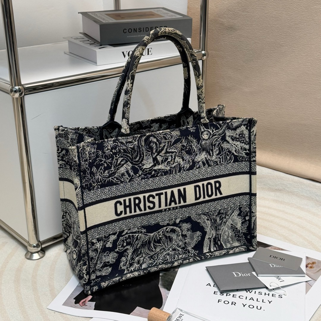 95新 DIOR/迪奥 Dior 蓝色 老花 动物园booktote中号/697749355