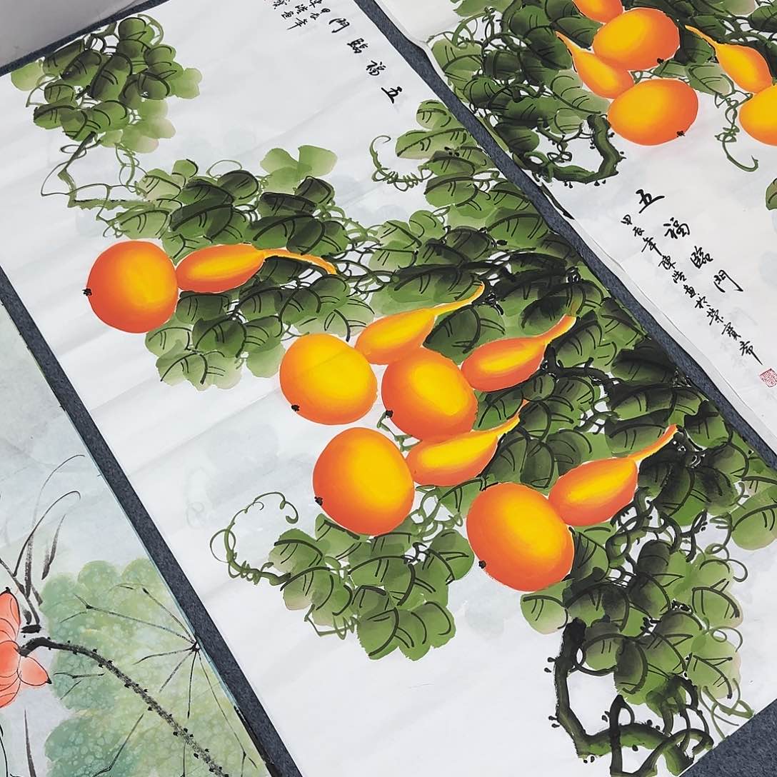 国画尺寸70X138手绘作品