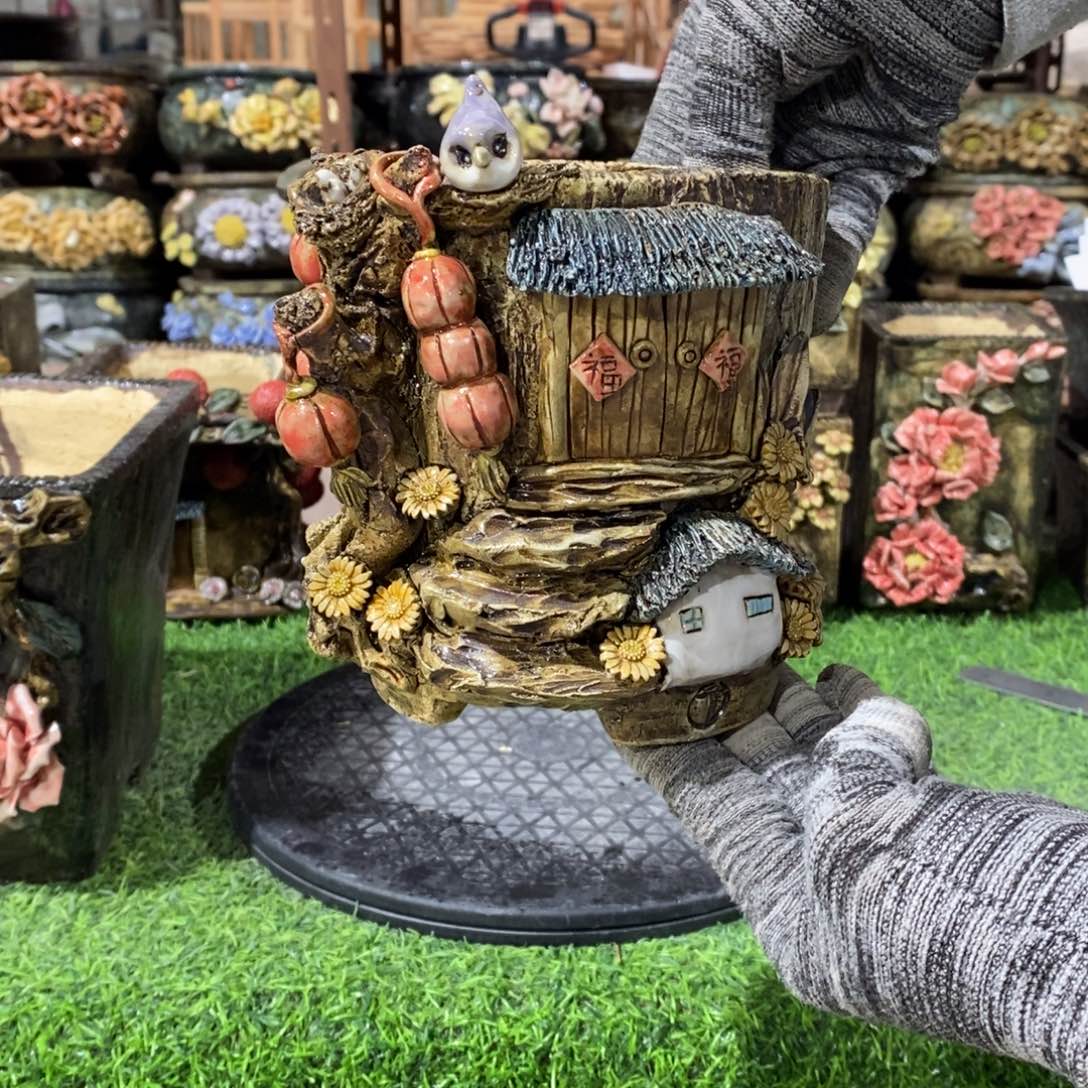 红陶青藤花器多肉花盆