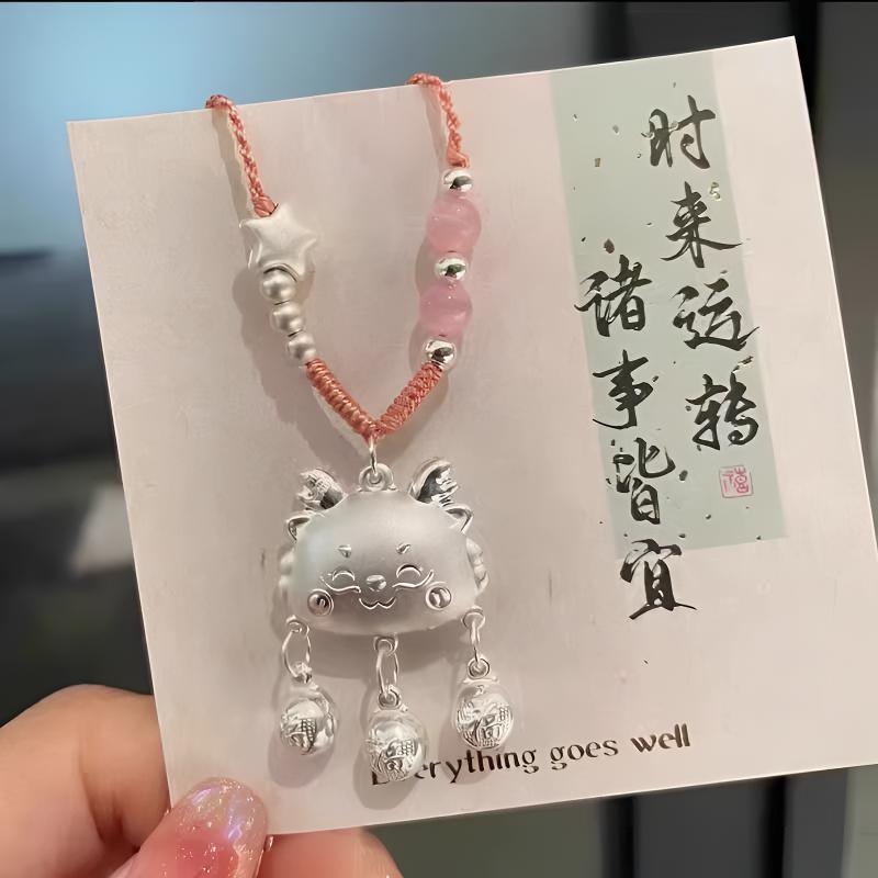 吊坠足银 饺子龙小飞龙平安龙年本命年锁999纯银项链满月礼物儿童