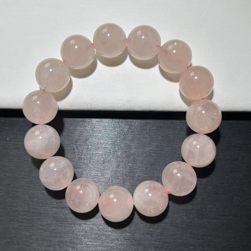 天然粉水晶手串粉色西柚粉水晶果冻粉晶冰透马粉星光粉晶一物一拍