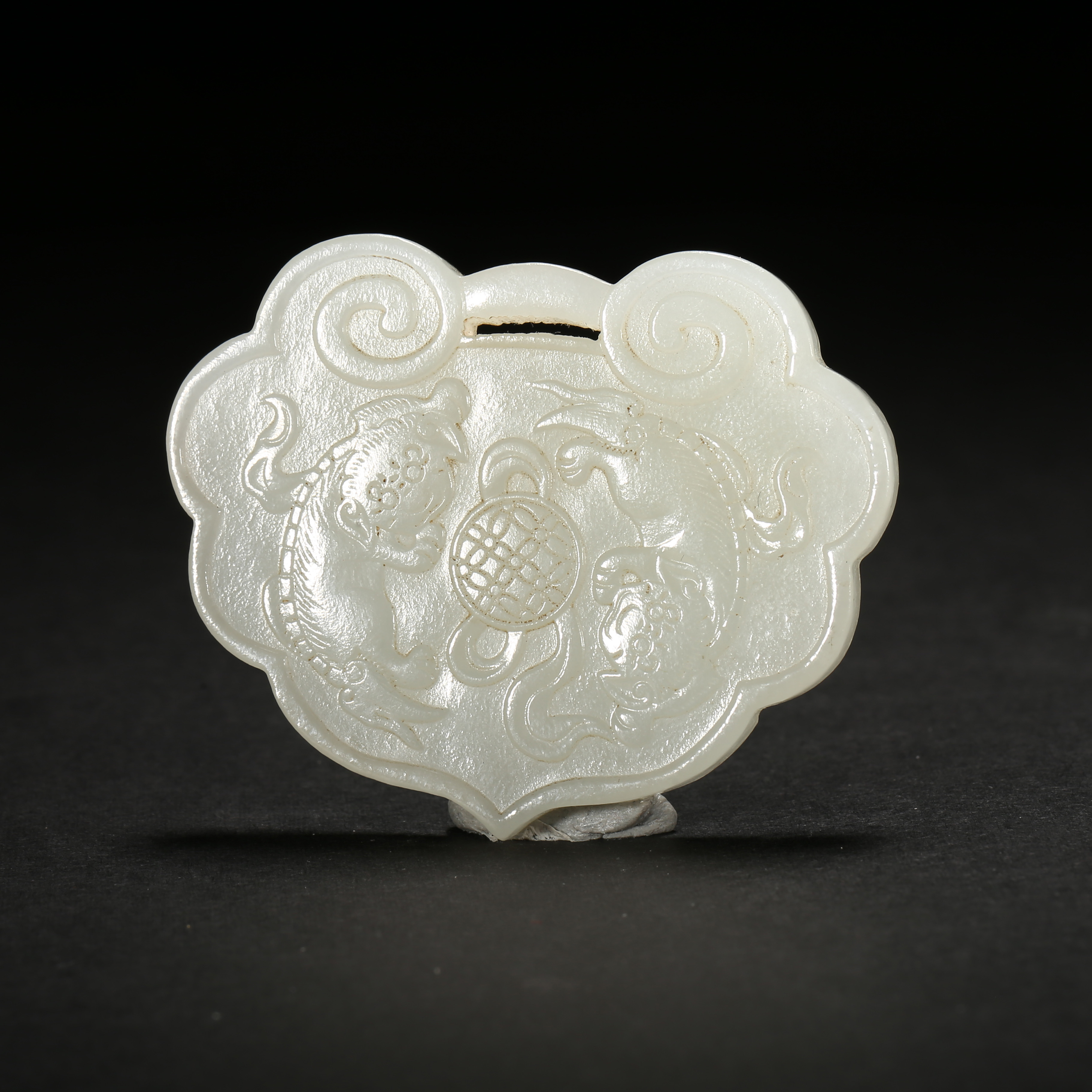 清代*狮狮如意金玉满堂白玉锁/01SBJ01272/和田玉【北京文博】