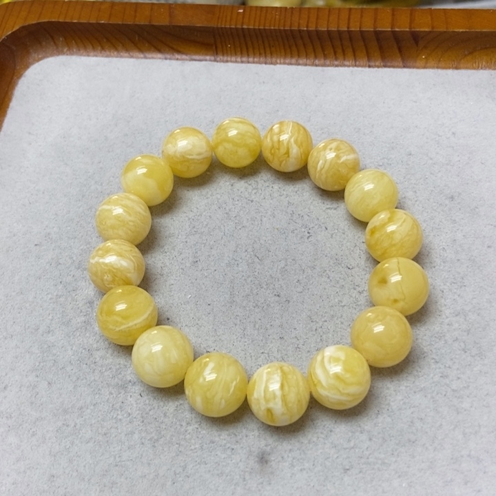 蜜蜡未镶嵌裸石手串