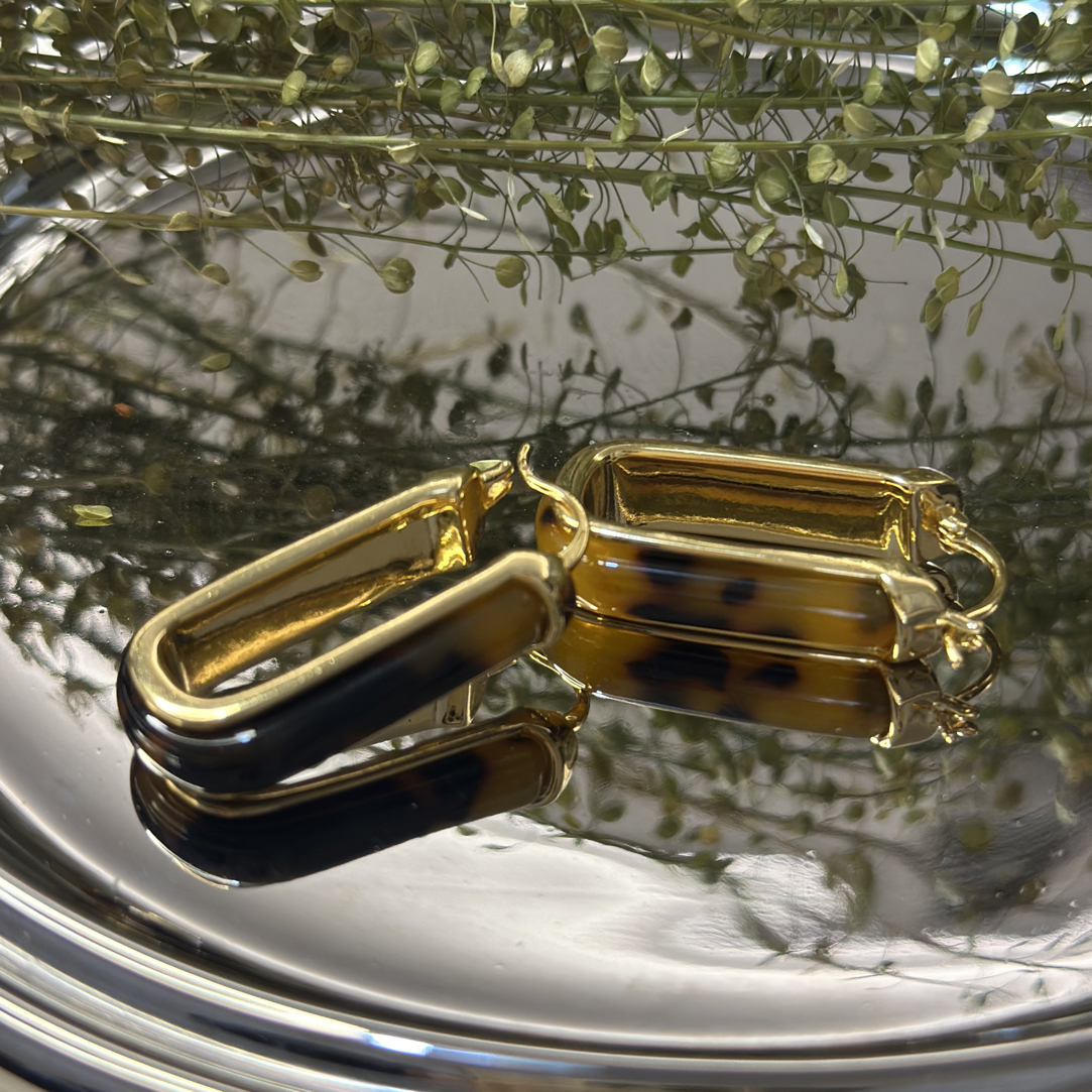 铜合金亚克力耳饰 欧美风复古个性原创设计耳环珠宝时尚小众饰品