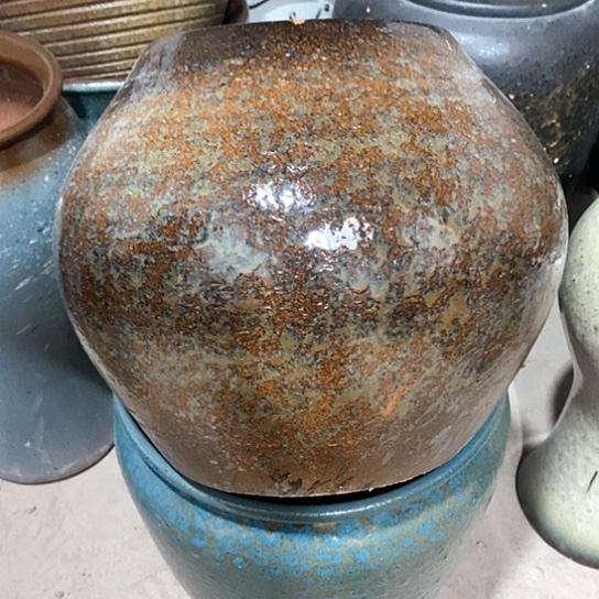紫砂花盆口15高度23圆球