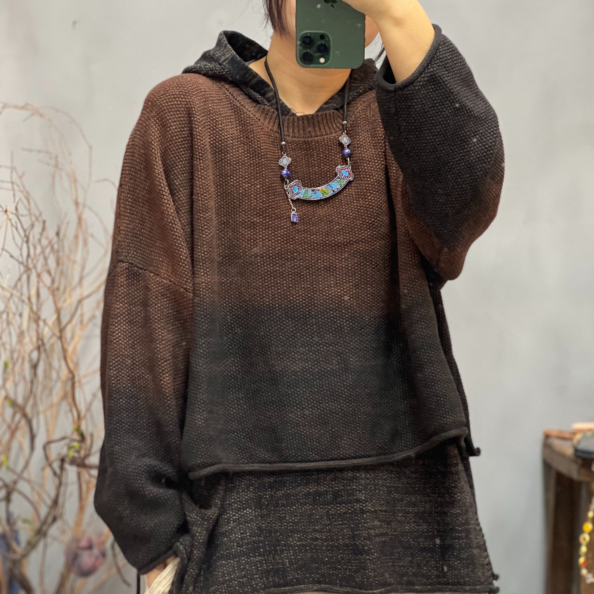 BYJ 1117 春季新品休闲百搭渐变色女士棉线上衣 胸围156长52